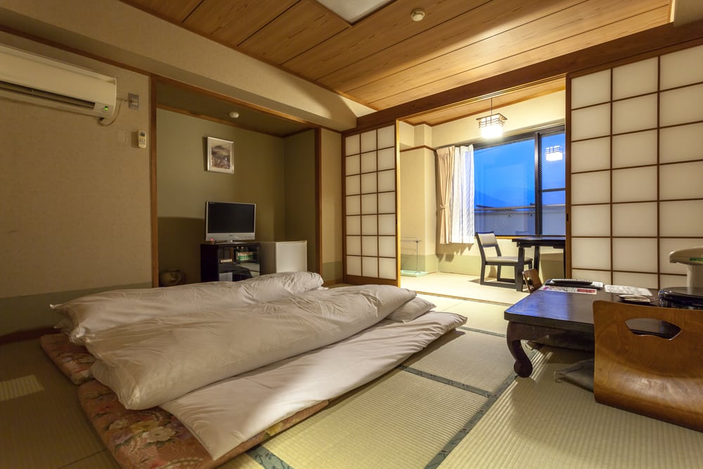 Ryokan. A traditional Japanese guest room